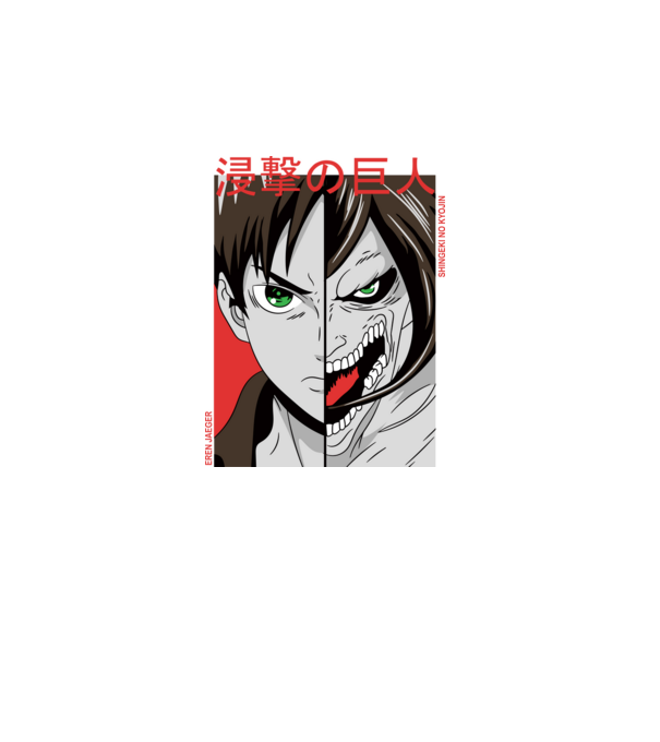 Eren Yeager - Attack Titan minta fehér pólón