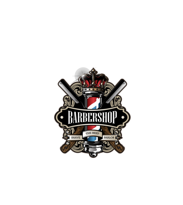 Barbershop minta fekete pólón