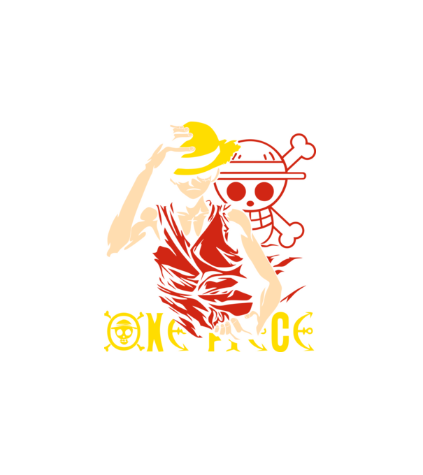 One Piece minta fehér pólón
