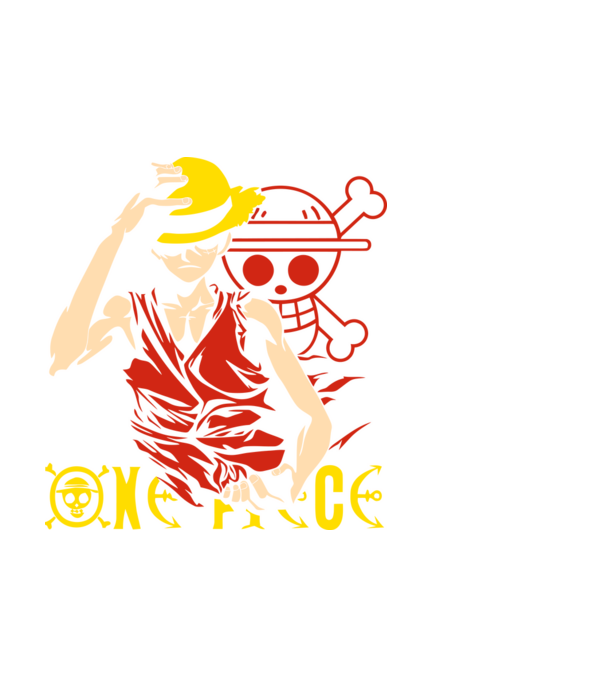 One Piece minta fehér pólón