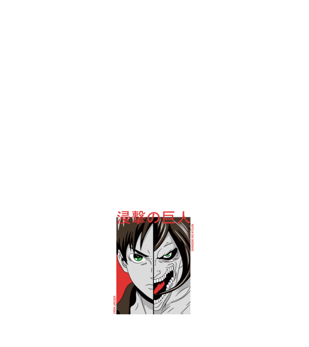 Eren Yeager - Attack Titan minta fehér pólón