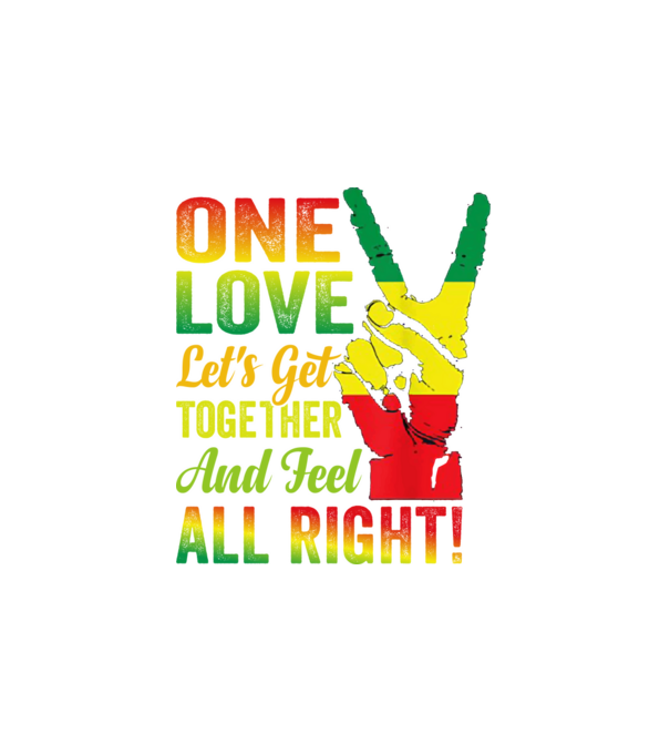 One Love All Right minta fehér pólón