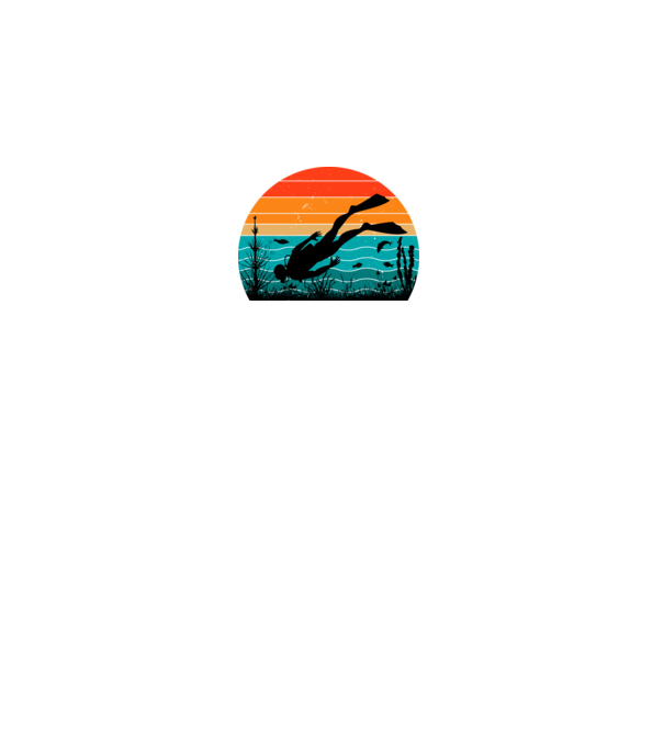 Búvár Vintage Grafika minta fekete pólón