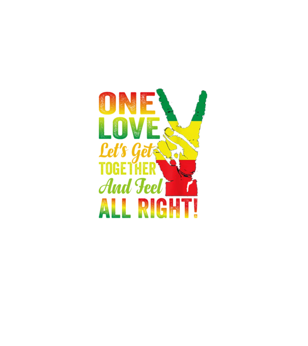 One Love All Right minta fekete pólón