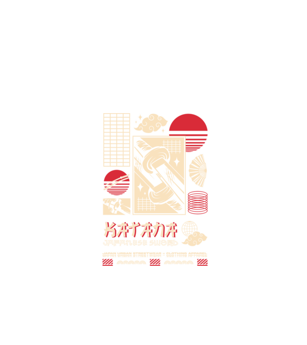 Katana minta fekete pólón