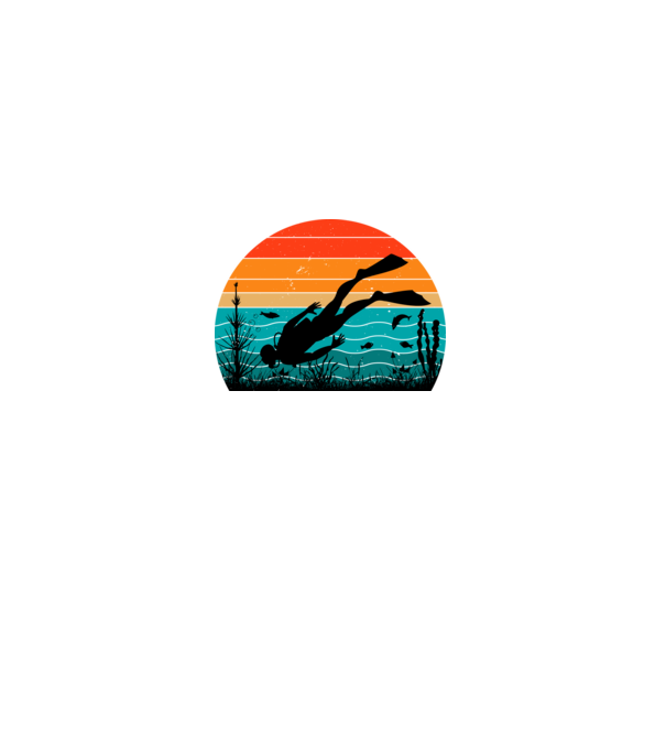 Búvár Vintage Grafika minta fekete pólón