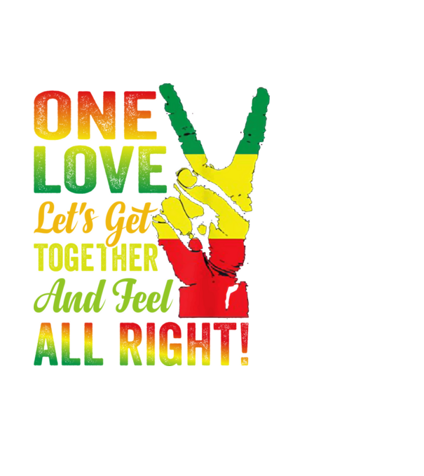 One Love All Right minta fekete pólón