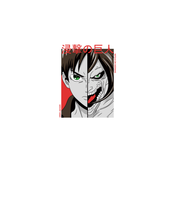 Eren Yeager - Attack Titan minta fehér pólón