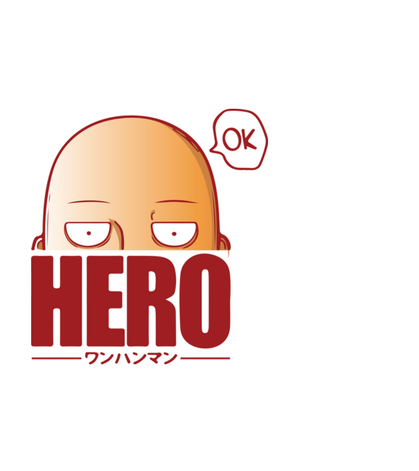 One-Punch Man minta fehér pólón
