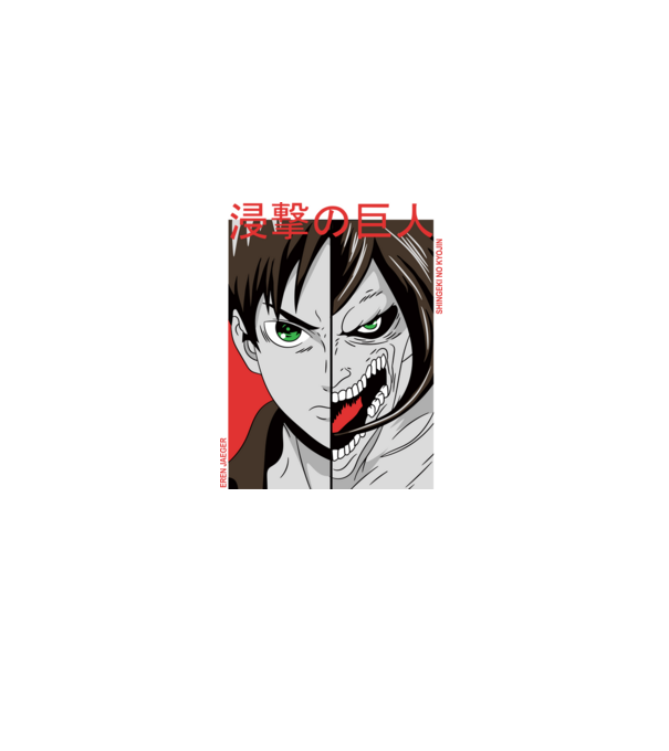Eren Yeager - Attack Titan minta fehér pólón