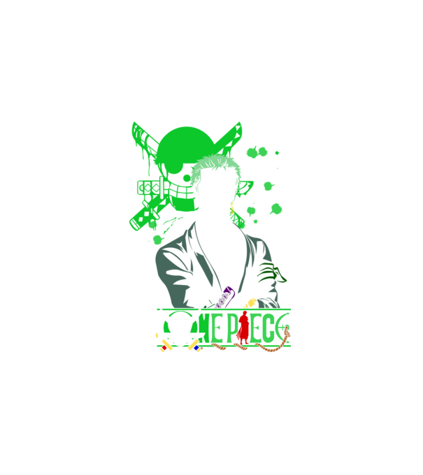 One Piece - Roronoa Zoro minta fehér pólón