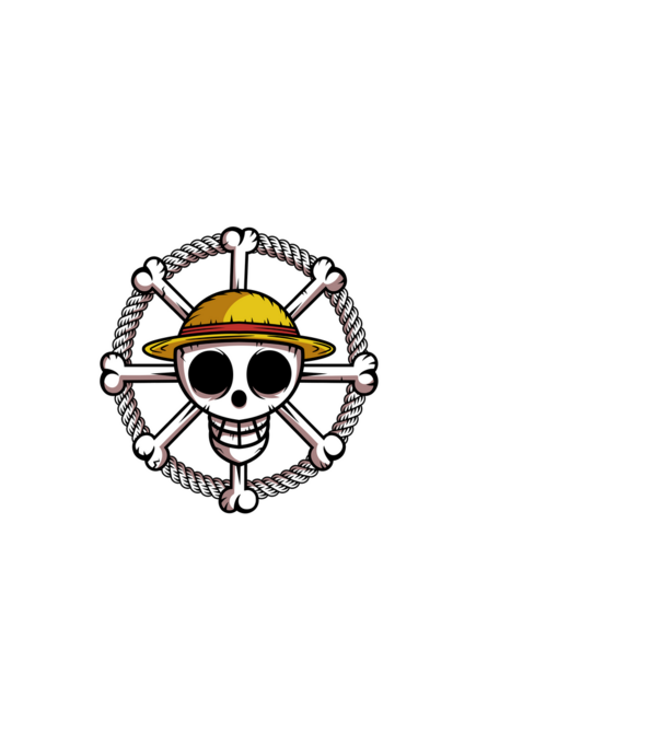 One Piece Iránytű minta fekete pólón