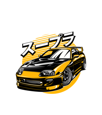 Toyota Supra minta fehér pólón
