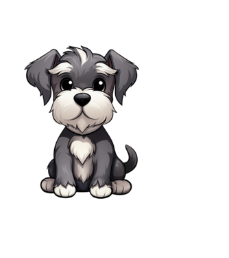 Aranyos kutya - Törpe Schnauzer minta fekete pólón