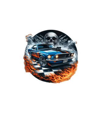 Muscle Car - Izomautó minta fehér pólón