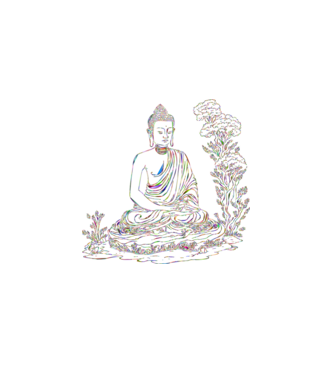 Buddha minta fekete pólón