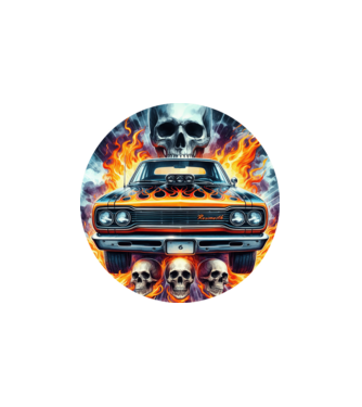 Muscle Car - Izomautó minta fehér pólón