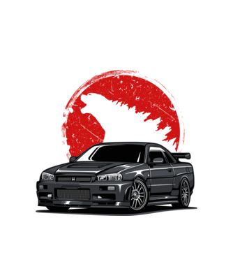 Nissan Skyline minta fehér pólón