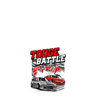 Touge Battle Racing - Kemény harci versenyzés minta fehér pólón