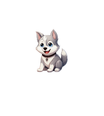 Szibériai Husky kiskutya  minta világos rózsaszín pólón