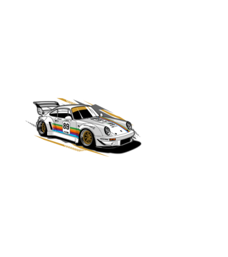 Porsche 964 minta fekete pólón