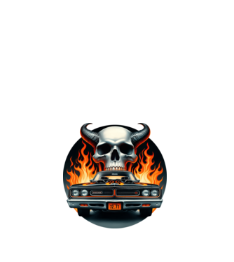 Muscle Car - Izomautó minta fehér pólón