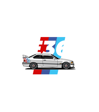 BMW E36 minta fekete pólón