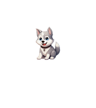 Szibériai Husky kiskutya  minta királykék pólón