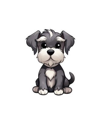 Aranyos kutya - Törpe Schnauzer minta fehér pólón