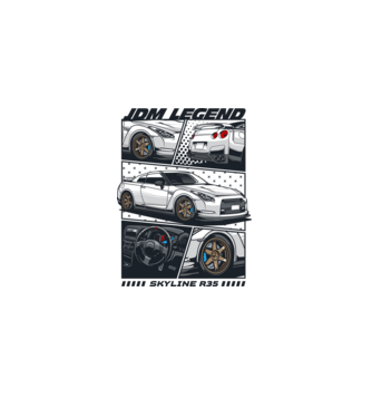 Nissan Skyline R35 - JDM Legend minta fehér pólón