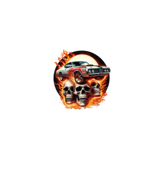 Muscle Car - Izomautó minta fekete pólón