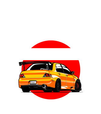 Mitsubishi Lancer Evo  minta fekete pólón