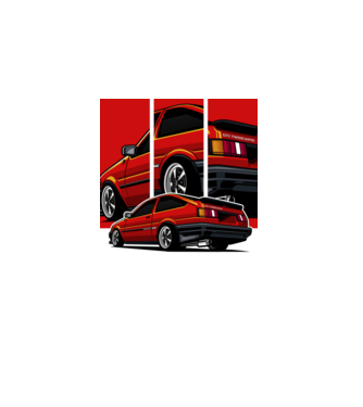 Toyota AE86 minta fehér pólón