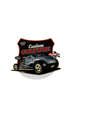 Hot Rod minta fekete pólón