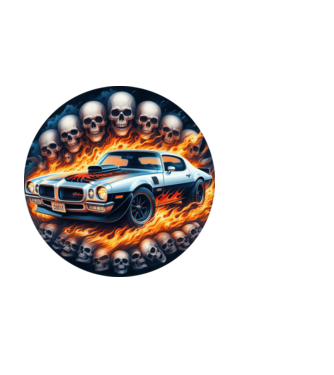 Muscle Car - Izomautó minta fekete pólón