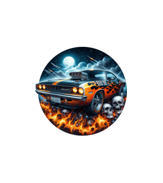 Muscle Car - Izomautó minta fehér pólón