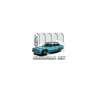 Toyota Corolla E70 minta királykék pólón