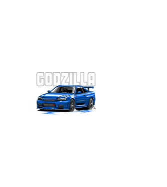Nissan Skyline Godzilla minta sötétkék pólón