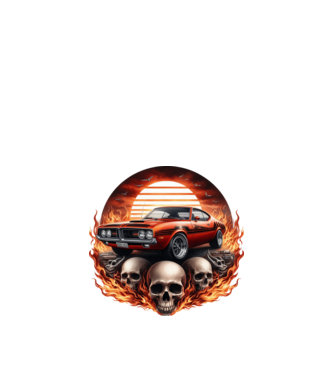 Muscle Car - Izomautó minta fekete pólón
