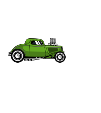 Hot Rod minta sötétkék pólón