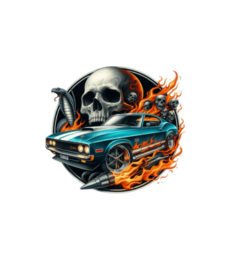 Muscle Car - Izomautó minta homokszín pólón