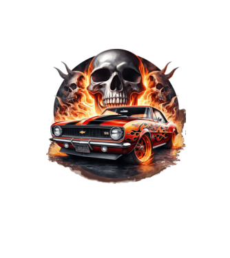 Muscle Car - Izomautó minta homokszín pólón