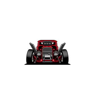 Hot Rod minta fehér/piros pólón