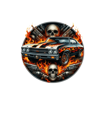 Muscle Car - Izomautó minta homokszín pólón