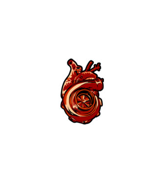 Turbo Heart - Turbó szív minta homokszín pólón
