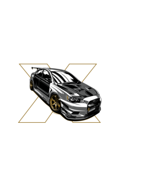 Mitsubishi Lancer Evolution X  minta fehér pólón