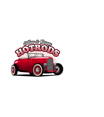 Hot Rod minta fehér pólón
