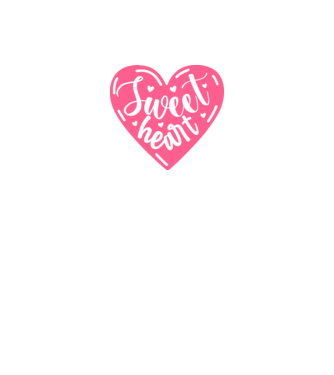 Sweet Heart - Édes Szív  minta fekete pólón