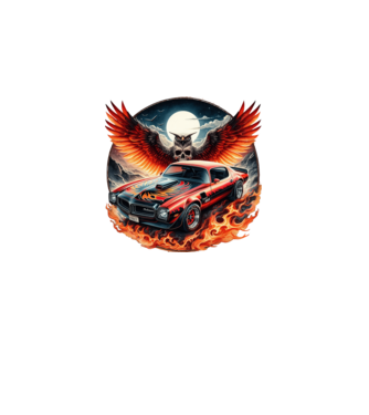Muscle Car - Izomautó minta fekete pólón