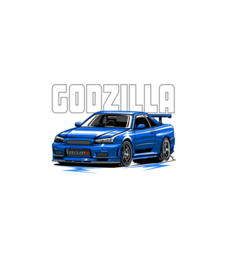 Nissan Skyline Godzilla minta fekete pólón